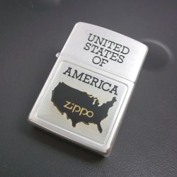 画像1: zippo 液晶 シルバーサテン アメリカ大陸 1994年製造