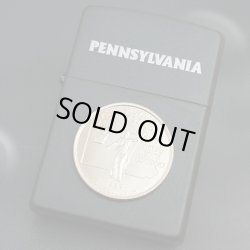 画像1: zippo 50州25セントコイン PENNSYLVANIA（ペンシルバニア州）黒マット
