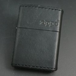 画像1: zippo レザーZLG BK ロゴ