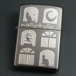 画像1: zippo キャットウィンドウ BK