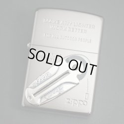 画像1: zippo フリントケース付 ブラックニッケル 2004年製造