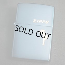 画像1: zippo WINDY イオンブルー 金入れ 1998年製造