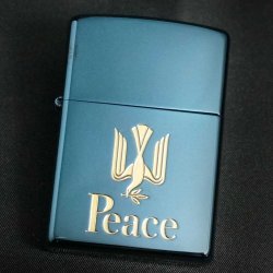 画像1: zippo Peace ブルーチタン 懸賞商品 2007年製造