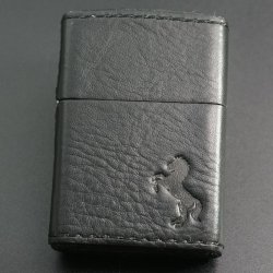 画像1: zippo レザーホース ブラック