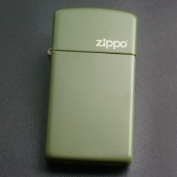 画像1: zippo マットカラー グリーン Green Matte スリム 1627ZL