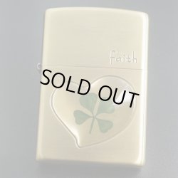 画像1: zippo 四つ葉 本物のクローバー faith(誠実)