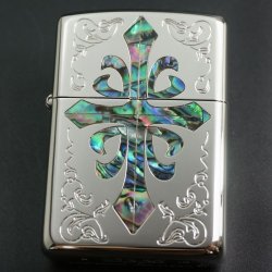 画像1: zippo ARMOR 貝貼りシリーズ　クロス　両面加工