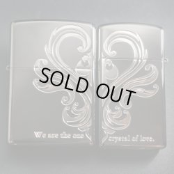 画像1: zippo ペア アラベスクハート  BK