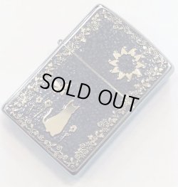 画像1: zippo metal paint plate 猫　ブラック　2018年製造