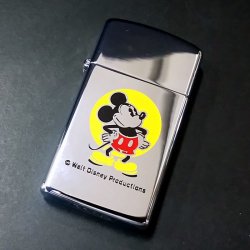 画像1: zippo SLIM ディズニー ミッキーマウス 新品 1976年製造