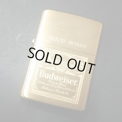 画像1: zippo ヴィンテージ Budweiser 真鍮 1991年製造 新品未使用