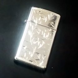 画像1: zippo SLIM 純銀 #1500 2003年製造 新品未使用