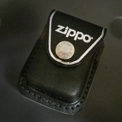 画像1: zippo 革ケース US ジッポーケース BK　クリップ