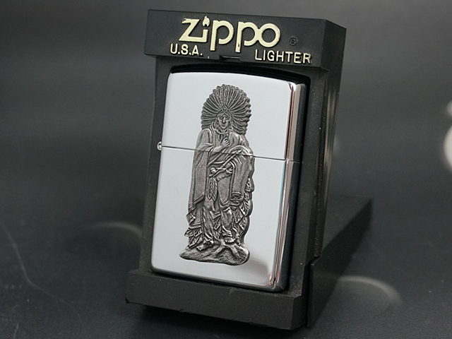 zippo Native American メタル貼付け 1995年製造 - zippo-LAND G.