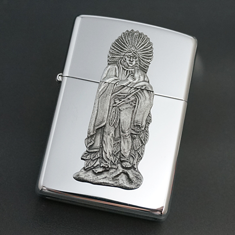 zippo Native American メタル貼付け 1995年製造 - zippo-LAND G.