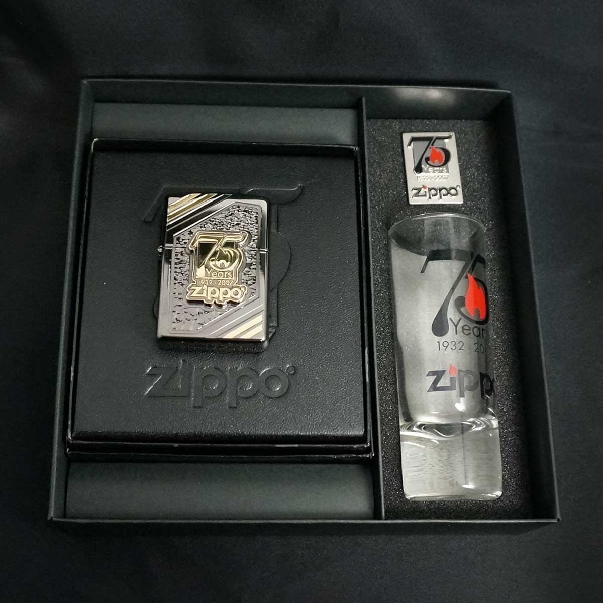 zippo 75th ANNIVERSARY ピンバッチ・ショットグラスセット 500個限定 - zippo-LAND G.