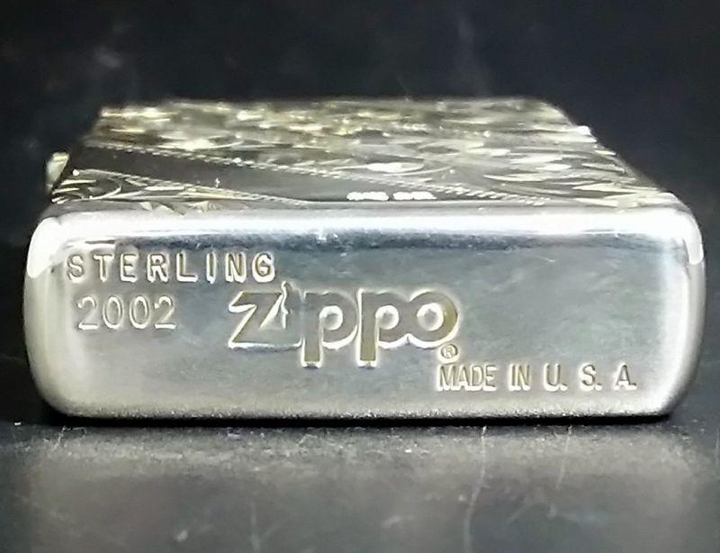zippo スターリングシルバー 手彫り純銀 2002年製造 - zippo-LAND G.