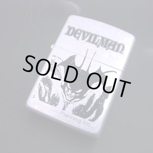 画像: zippo  DEVILMAN プリント白黒 バレル加工 1997年製造