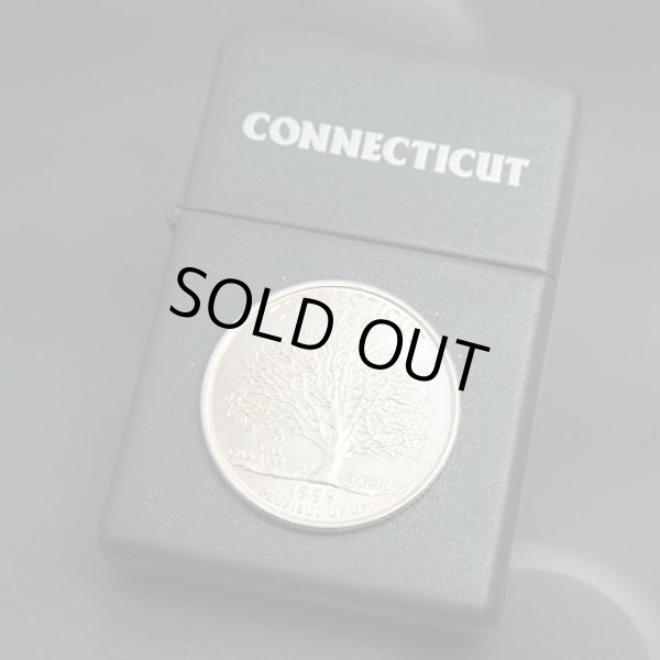 画像1: zippo 50州25セントコイン CONNECTCUT（コネチカット州）黒マット