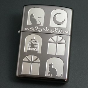 画像: zippo キャットウィンドウ BK