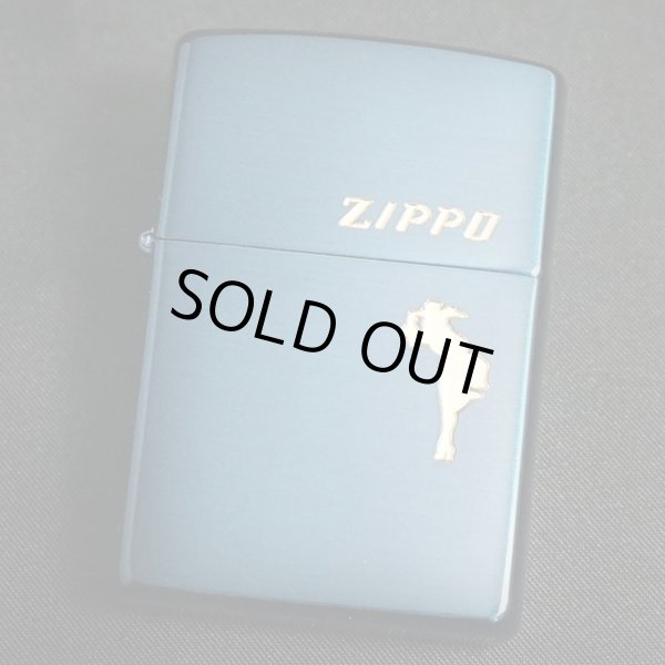 画像1: zippo WINDY イオンブルー 金入れ 1998年製造