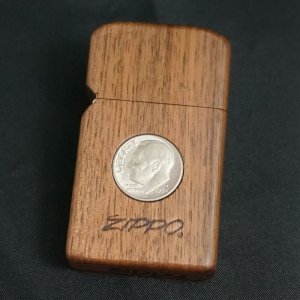 画像: zippo ウォールナット リバティコイン スリム 2002年製造