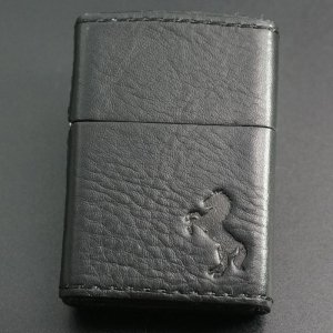 画像: zippo レザーホース ブラック