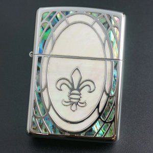 画像: zippo ARMOR シェル ユリ柄 SHELL-LLY