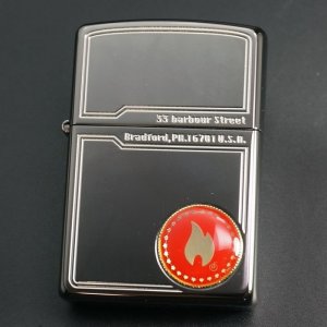 画像: zippo ファイヤーフレームメタル BK