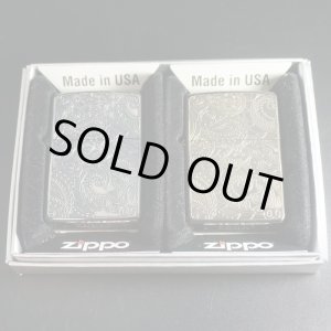 画像: zippo ペア ペイズリ― SV＆BS