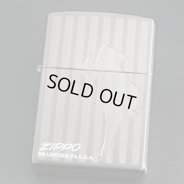 画像1: zippo WINDY ストライプ BK 2005年製造