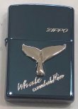 画像2: zippo  ホエール　クジラの尻尾　ブル-チタン　2001年製造