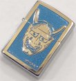 画像1: zippo 和柄　般若の面　両面　ブルー　2019年製造