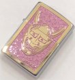 画像1: zippo 和柄　般若の面　両面　ピンク　2019年製造