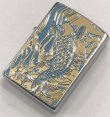 画像1: zippo　和柄　鯉　両面　ブルー　2019年製造