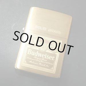 画像: zippo ヴィンテージ Budweiser 真鍮 1991年製造 新品未使用