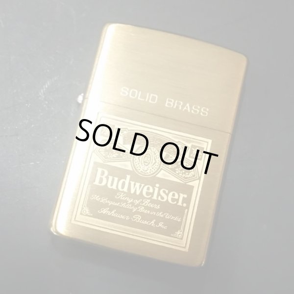 画像1: zippo ヴィンテージ Budweiser 真鍮 1991年製造 新品未使用