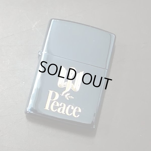 画像1: zippo Peace ブルーチタン 1991年製造 新品未使用