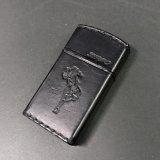 画像: zippo1998年ウインディガール革巻きスリム傷あり新品未使用 