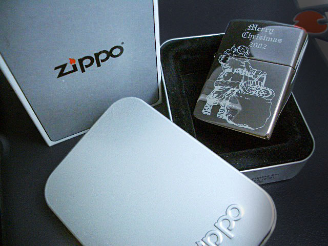 画像: zippo X'mas サンタ レーザー彫刻 2002年製造