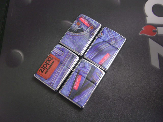 画像: zippo デニム柄4個セット　1996年製造