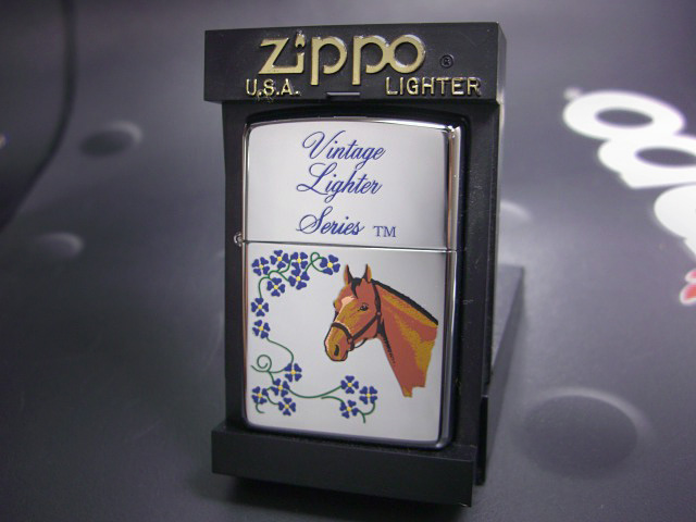 画像: zippo ヴィンテージシリーズ 馬/唐草 2002年製造