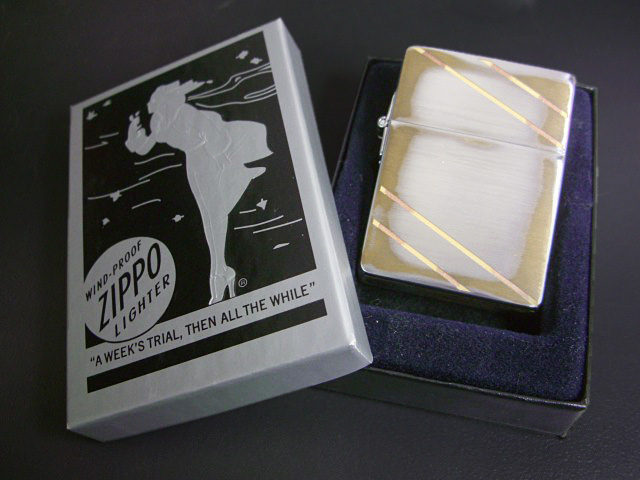 画像: zippo 1935 REPLICA ユーズドフィニッシュ ダイヤゴナルライン