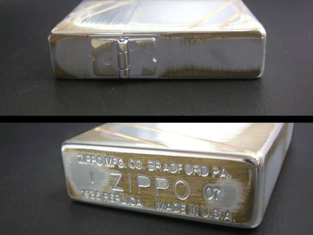 画像: zippo 1935 REPLICA ユーズドフィニッシュ ダイヤゴナルライン
