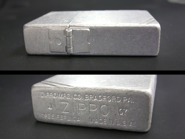 画像: zippo 1935 REPLICA シルバーバレル加工 ダイヤゴナルライン