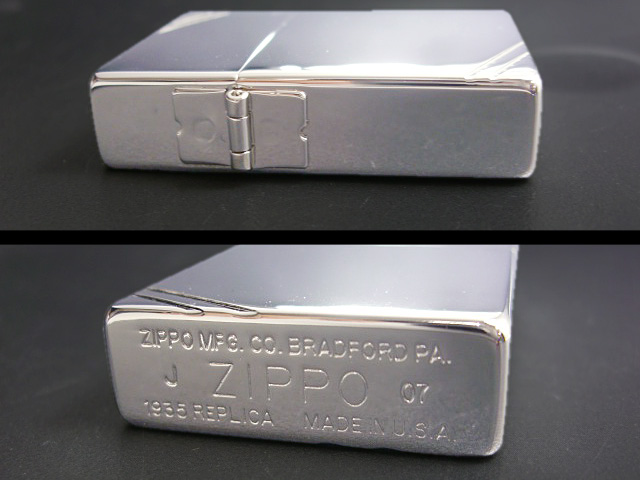 画像: zippo 1935 REPLICA プラチナミラー ダイヤゴナルライン