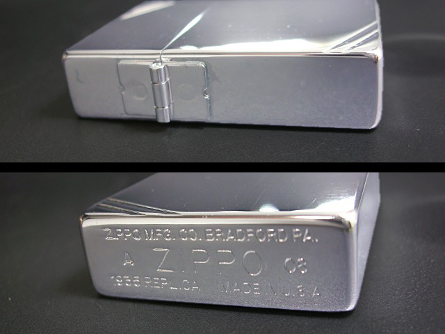 画像: zippo 1935 REPLICA シルバーミラー ダイヤゴナルライン