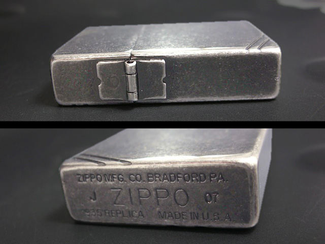 画像: zippo 1935 REPLICA ブラックニッケルバレル加工 ダイヤゴナルライン