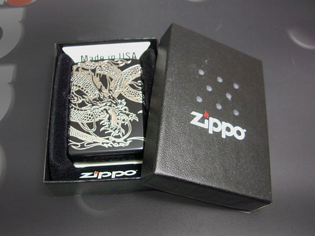 画像: zippo 龍４面加工 BK 24DR