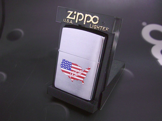 画像: zippo 星条旗柄アメリカ大陸 1993年製造